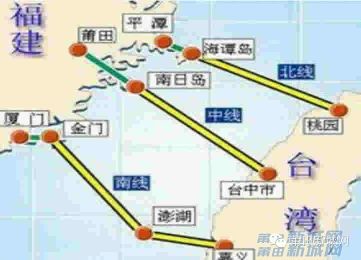 台湾海峡海底隧道北中南三个建设方案,北线方案从平潭至桃园,中线方案